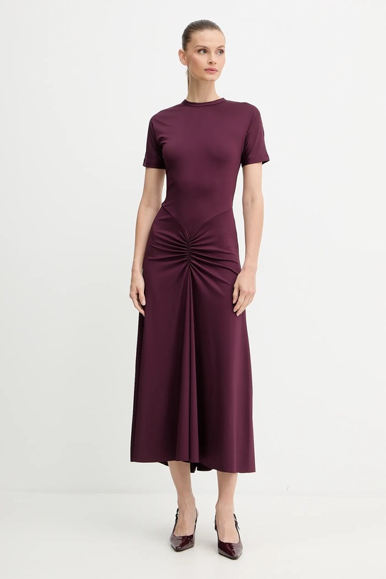 Šaty Victoria Beckham 1325JDR006476A burgundské AW25