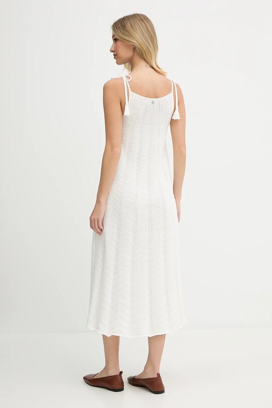 Pepe Jeans sukienka bawełniana PL953755 beżowy AW25