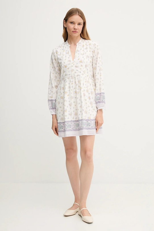 Βαμβακερό φόρεμα Pepe Jeans PL953758 λευκό AW25