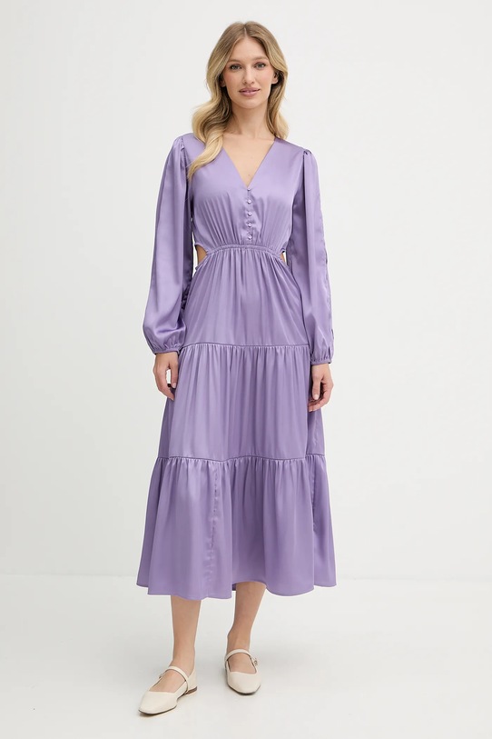 Pepe Jeans sukienka z elastanem fioletowy PL953760