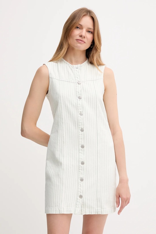 Pepe Jeans sukienka jeansowa wzorzyste zielony PL953766