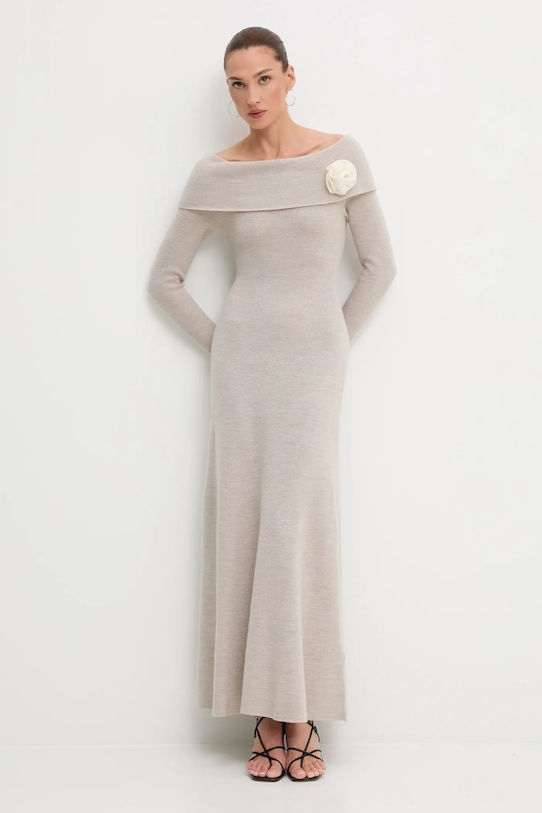 Blugirl Blumarine sweter wełniany RF5150.MA500 beżowy AW25