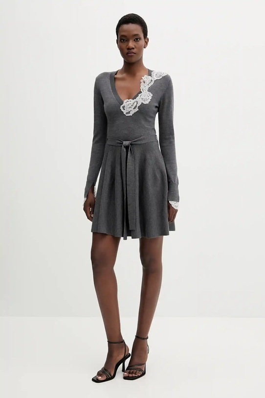 Blugirl Blumarine sukienka wełniana RF5231.MA82O szary AW25