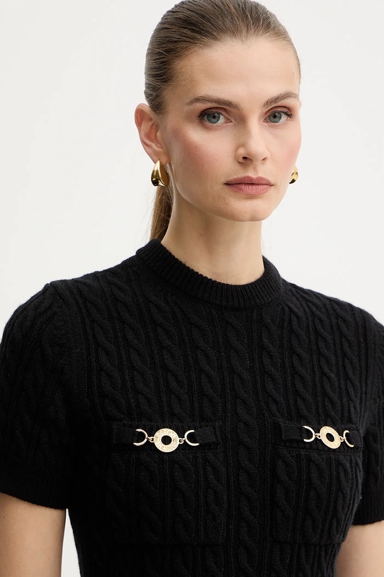 Patou sukienka wełniana casual czarny KN2588041