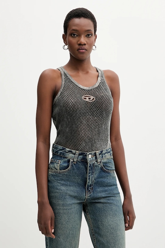 Diesel top din bumbac ILENIA-UTLT cu modele gri A19573.0HGBA