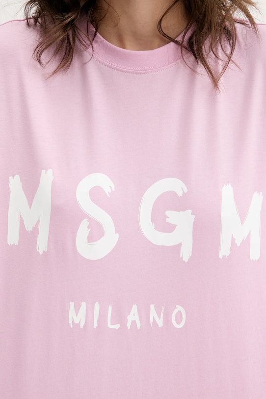 MSGM sukienka bawełniana 3941MDA510.257798 różowy