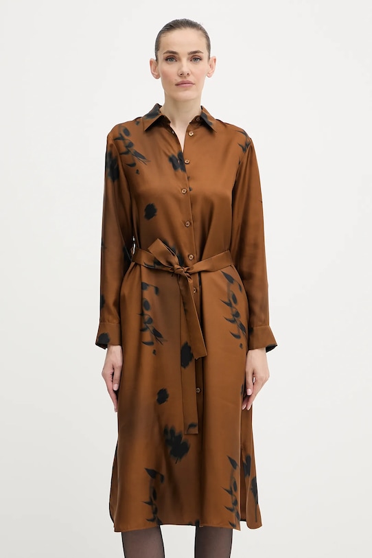 Odzież MM sukienka jedwabna JADI 2526226017600 brązowy