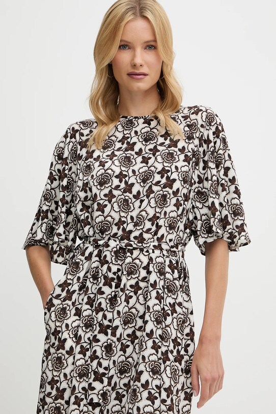 Weekend Max Mara rochie de matase VARESE maro 2525226051600