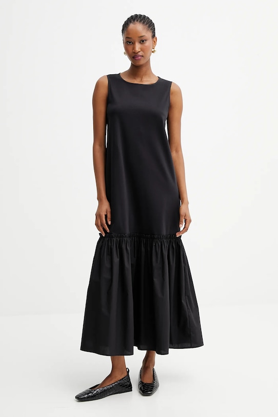 Weekend Max Mara sukienka bawełniana OSMIO bawełna czarny 2525626051600