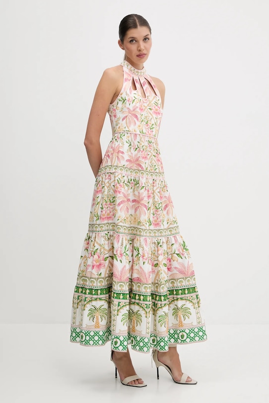 Ленена рокля Farm Rio 336226 бял AW25