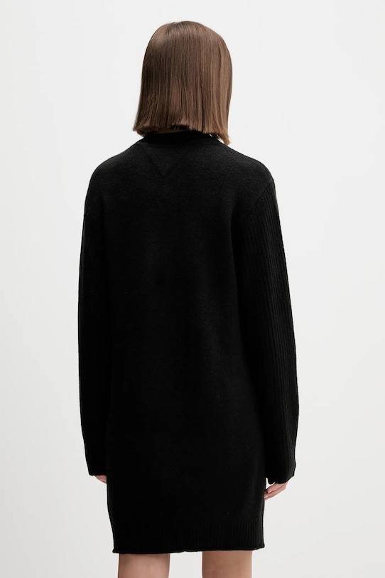 Îmbrăcăminte Tommy Jeans rochie din amestec de lână DW0DW21462 negru