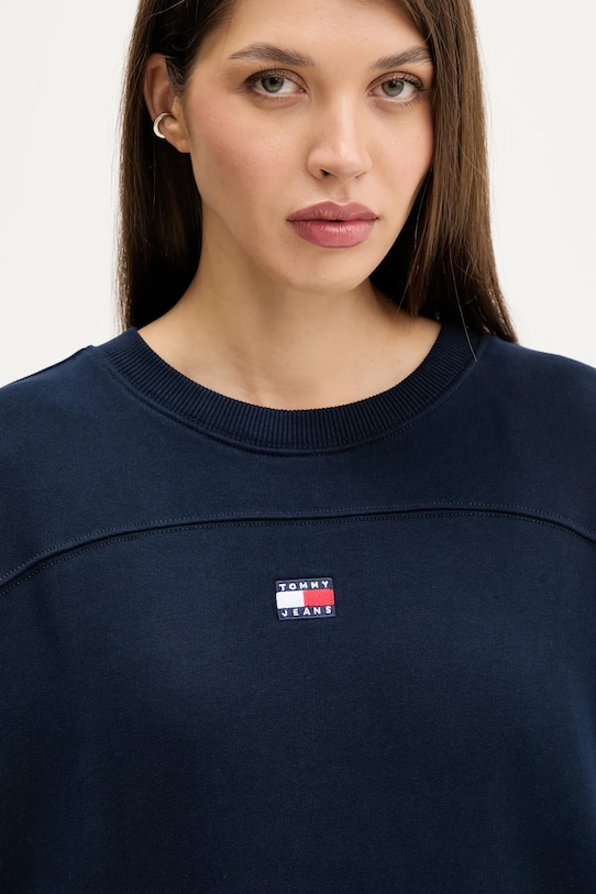 Βαμβακερό φόρεμα Tommy Jeans σκούρο μπλε DW0DW21484