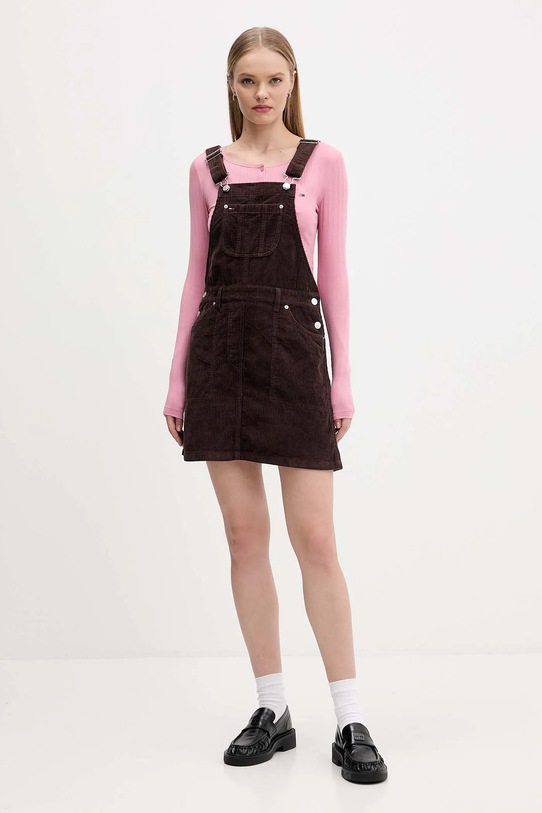 Menčestrové šaty Tommy Jeans DW0DW21494 hnedá AW25