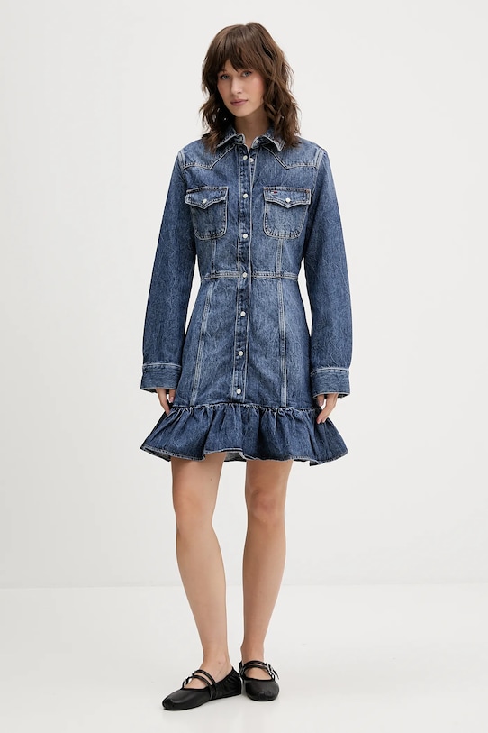 Tommy Jeans sukienka jeansowa DW0DW21635 granatowy AW25