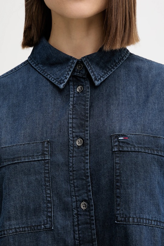Džínové šaty Tommy Jeans DW0DW21650 námořnická modř