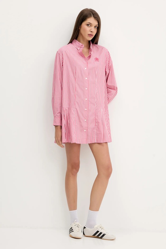 Tommy Jeans sukienka bawełniana DW0DW21786 różowy AW25