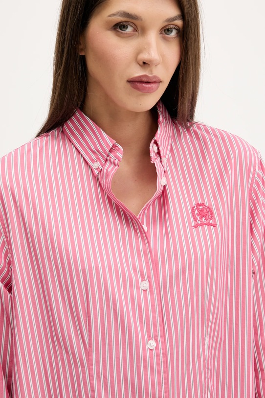 Tommy Jeans sukienka bawełniana różowy DW0DW21786