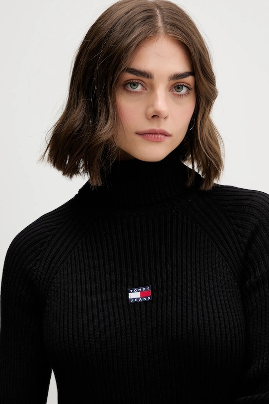 Tommy Jeans sukienka bawełniana czarny DW0DW22167