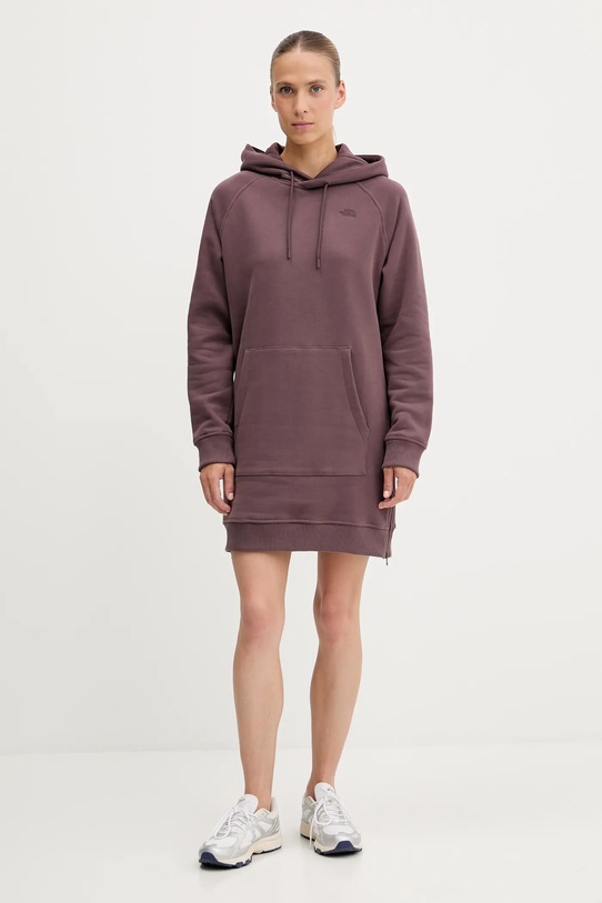 Bombažna obleka The North Face NF0A8E48BQ71 bordo AW25