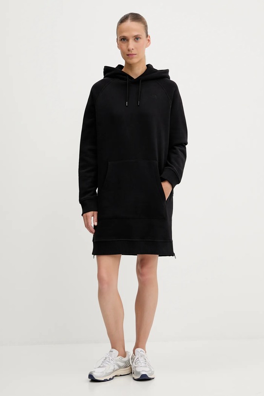 Bombažna obleka The North Face NF0A8E48JK31 črna AW25