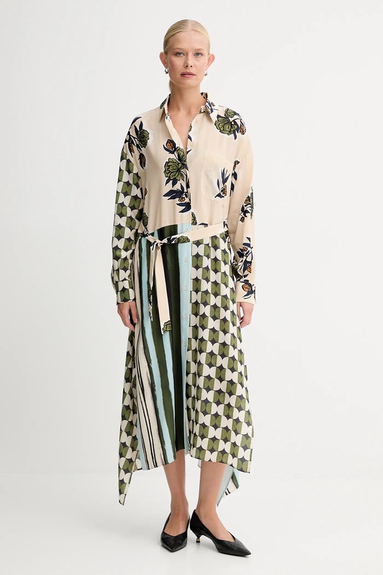 Weekend Max Mara sukienka jedwabna PASSO 2525226022600 beżowy AW25