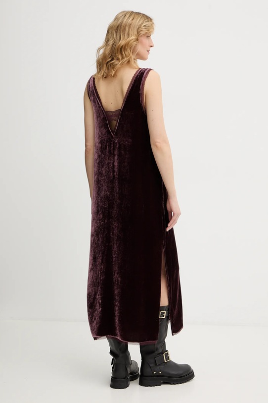 Odzież ZADIG&VOLTAIRE sukienka welurowa WWDR02571 bordowy