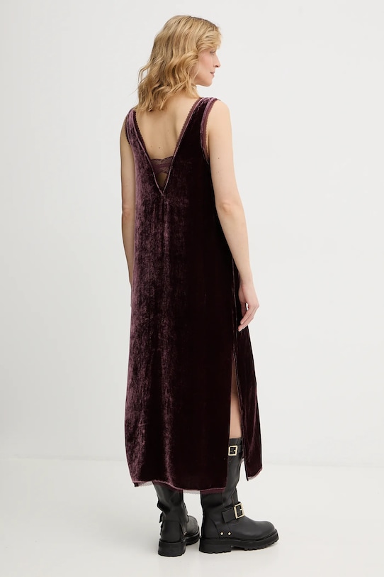 Odzież ZADIG&VOLTAIRE sukienka welurowa WWDR02571 bordowy