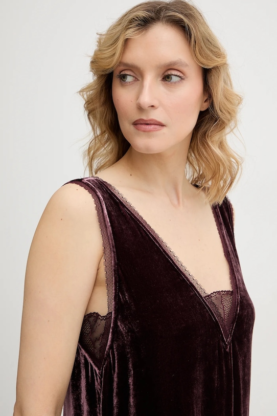 ZADIG&VOLTAIRE sukienka welurowa bordowy WWDR02571