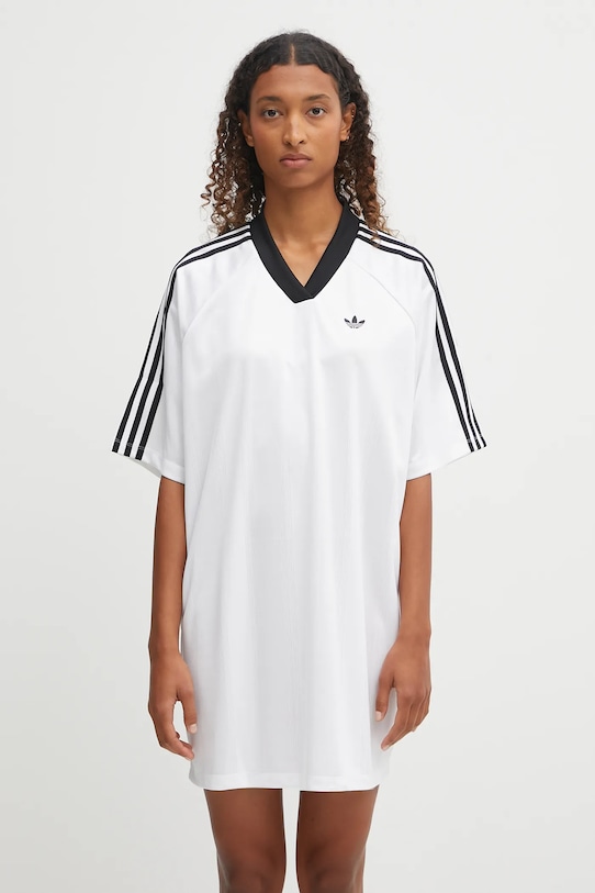 adidas Originals vestito Jacquard Dress oversize bianco KB8153