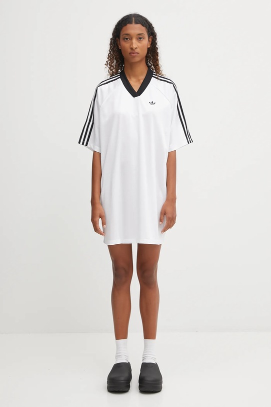 Šaty adidas Originals Jacquard Dress KB8153 bílá