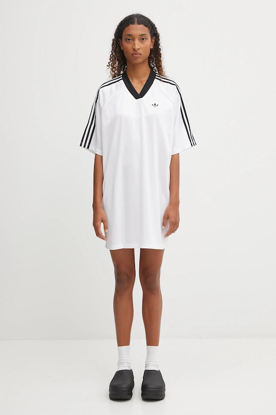adidas Originals vestito Jacquard Dress KB8153 bianco