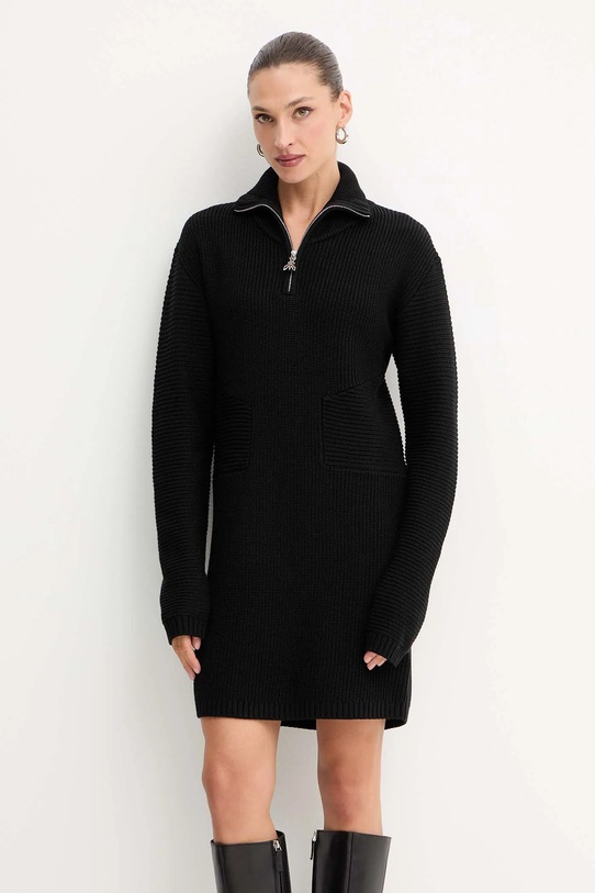 Patrizia Pepe rochie cu lână mini negru 2A2985.K9O3A