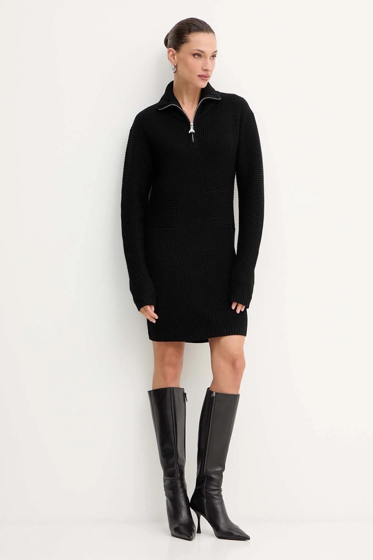 Patrizia Pepe rochie cu lână 2A2985.K9O3A negru AW25