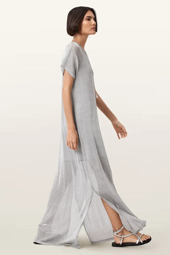 AllSaints sukienka THEA srebrny W236DC