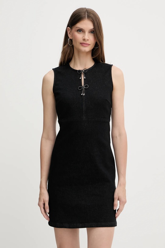 Liu Jo rochie jeans mini negru UF5152.D0264