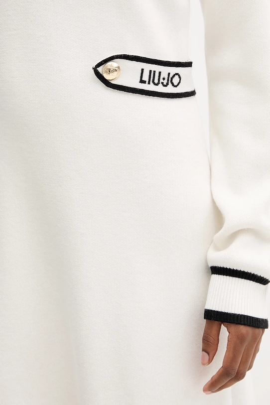 Šaty s příměsí hedvábí Liu Jo TF5251.MS59L béžová