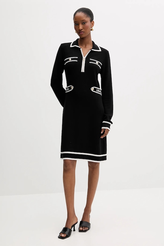 Liu Jo vestito con aggiunta di seta TF5251.MS59L nero NC25