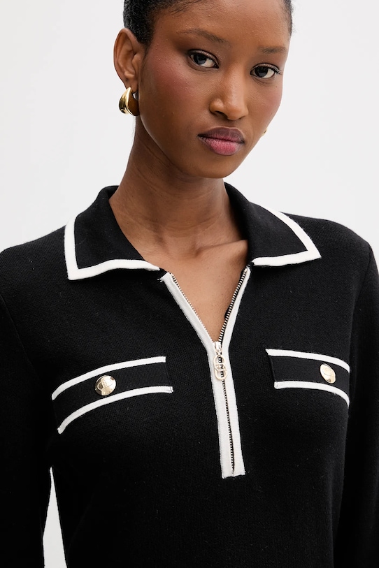 Liu Jo vestito con aggiunta di seta nero TF5251.MS59L