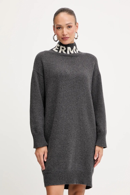 Μάλλινο φόρεμα Ermanno Scervino casual γκρί 57TQ026EO1