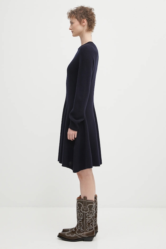 Μάλλινο φόρεμα Lacoste EF4161 σκούρο μπλε AW25