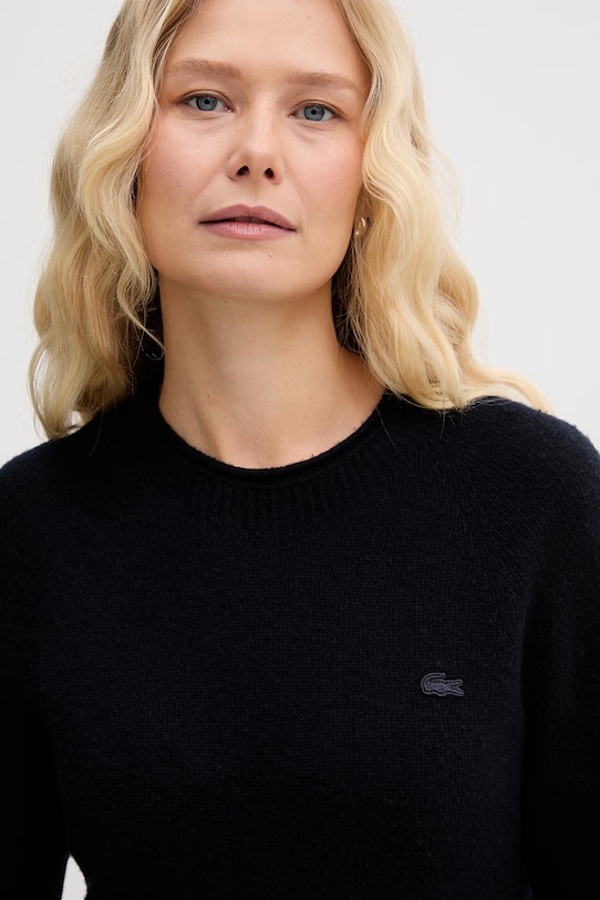 Vlnené šaty Lacoste tmavomodrá EF4161