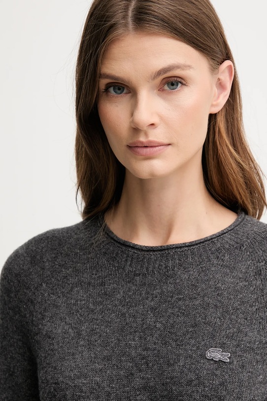 Шерстяное платье Lacoste серый EF4161