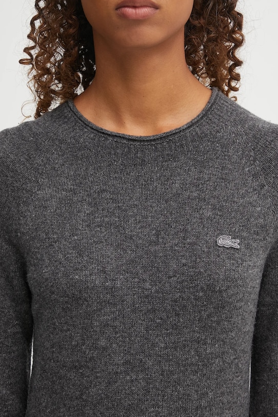 Lacoste sukienka wełniana szary EF4161