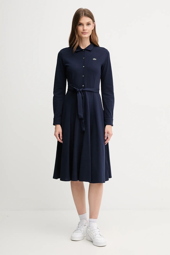 Lacoste sukienka bawełniana bawełna granatowy EF5299