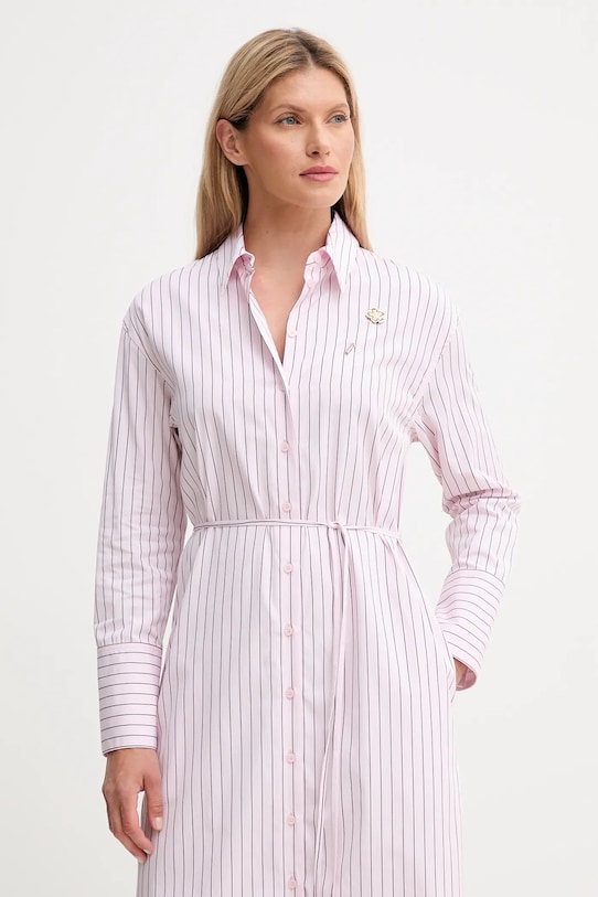 Kenzo sukienka bawełniana różowy FF62RO4049LU