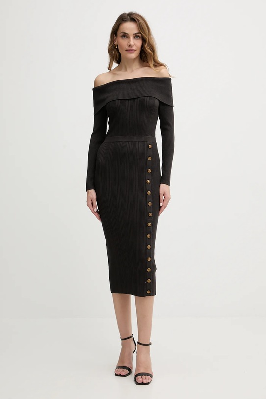 Φόρεμα Guess με ελαστάν καφέ W5BK89.Z2YJ2