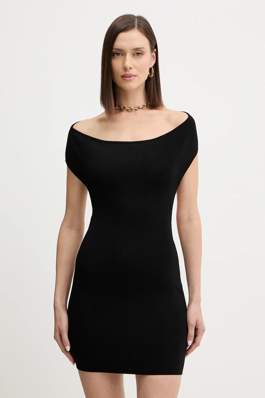 Šaty Guess KATIYA s elastanom čierna W5BK80.Z4222