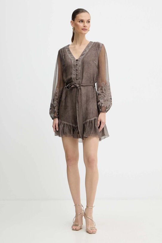 Платье с добавлением шелка Guess CAMILLA W5BK76.WE550 коричневый AW25