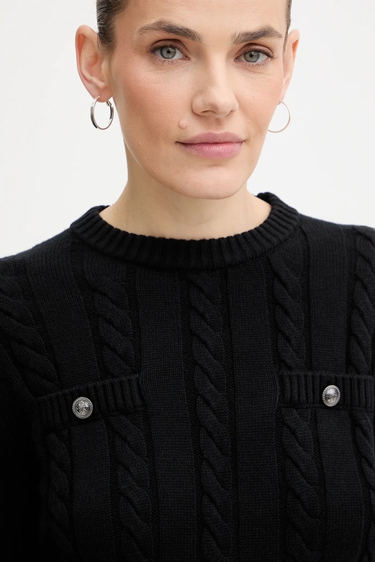 Guess sukienka z dodatkiem wełny ELSA czarny W5BK46.Z1192