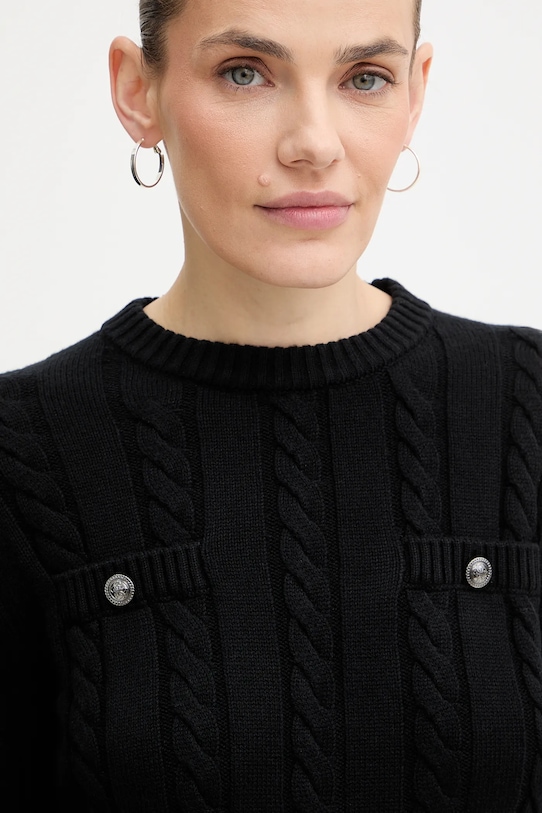 Guess sukienka z dodatkiem wełny ELSA czarny W5BK46.Z1192